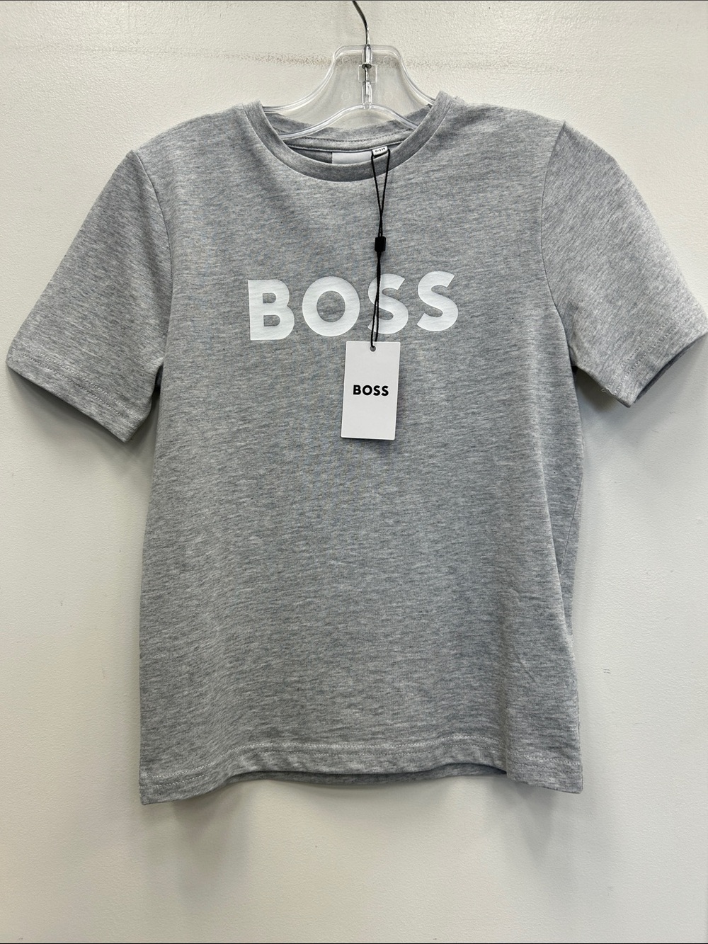 100% Authentic BOSS by Hugo Boss Kids Grey Logo Cotton Tee NWT